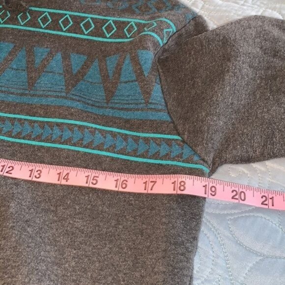 Rustic Souls S Gray & Teal Patterned Hoodie - Picture 6 of 7